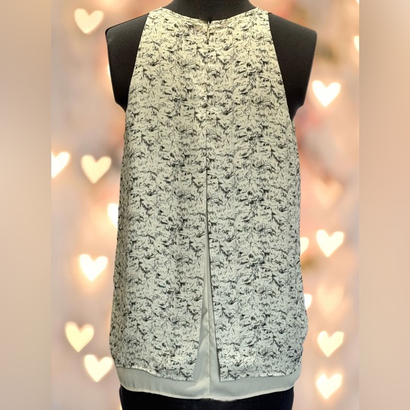 Dalia Ivory/Black Print Sleeveless Layered Tank Size XS - Picture 3 of 6